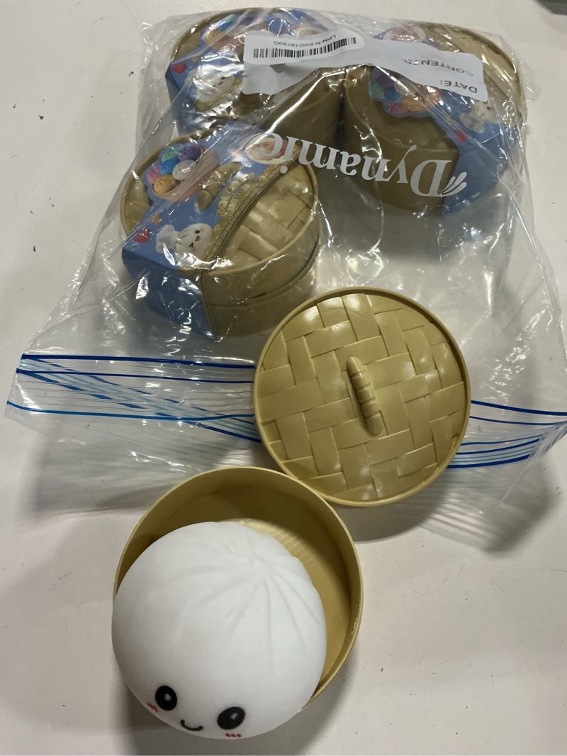 Condition photo showing New/Like New for dumpling squishies mystery box, squishies dumpling toys for teens & adults, stretchy squeeze dough ball, sensory stress ball squeeze toys for stress relief?4pcs?