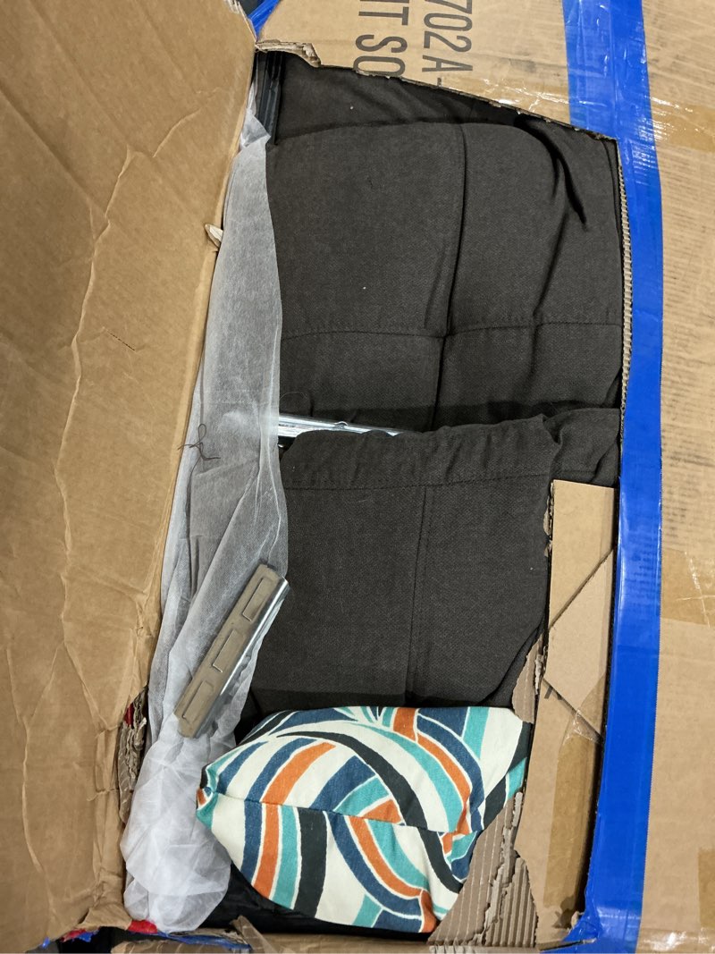 Condition photo showing As Is for (Incomplete, right arm sofa ) Ponliving 97\" 2 Pieces L-Shaped Sectional Sofa With Pillows For Living Room Chocolate Microfiber Left Hand Facing