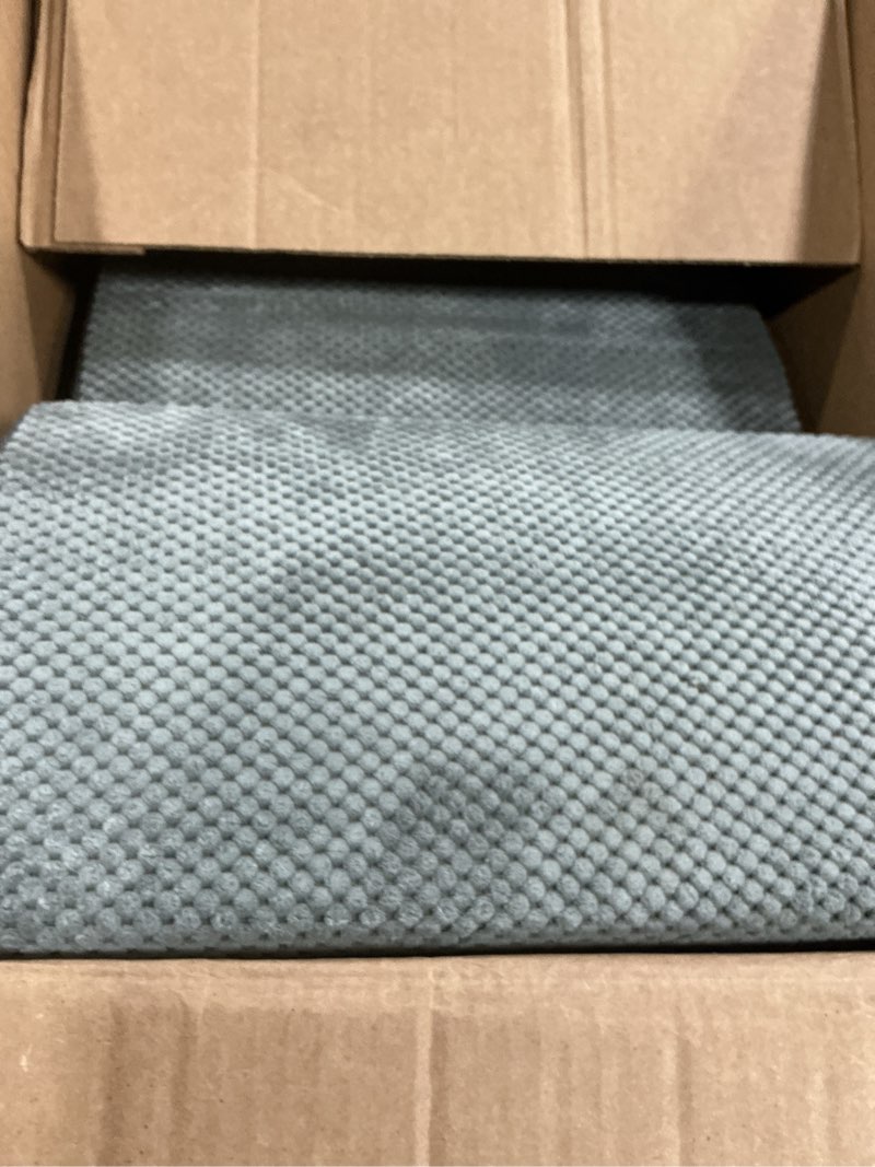 Condition photo showing As Is for romrol dog stairs ramp for high beds couches, 33d high density foam pet steps with durable non-slip waterproof fabric cover, dog stairs for small dogs or cats or pets, 4-step,grey 4 step-20.8"h fleece-grey