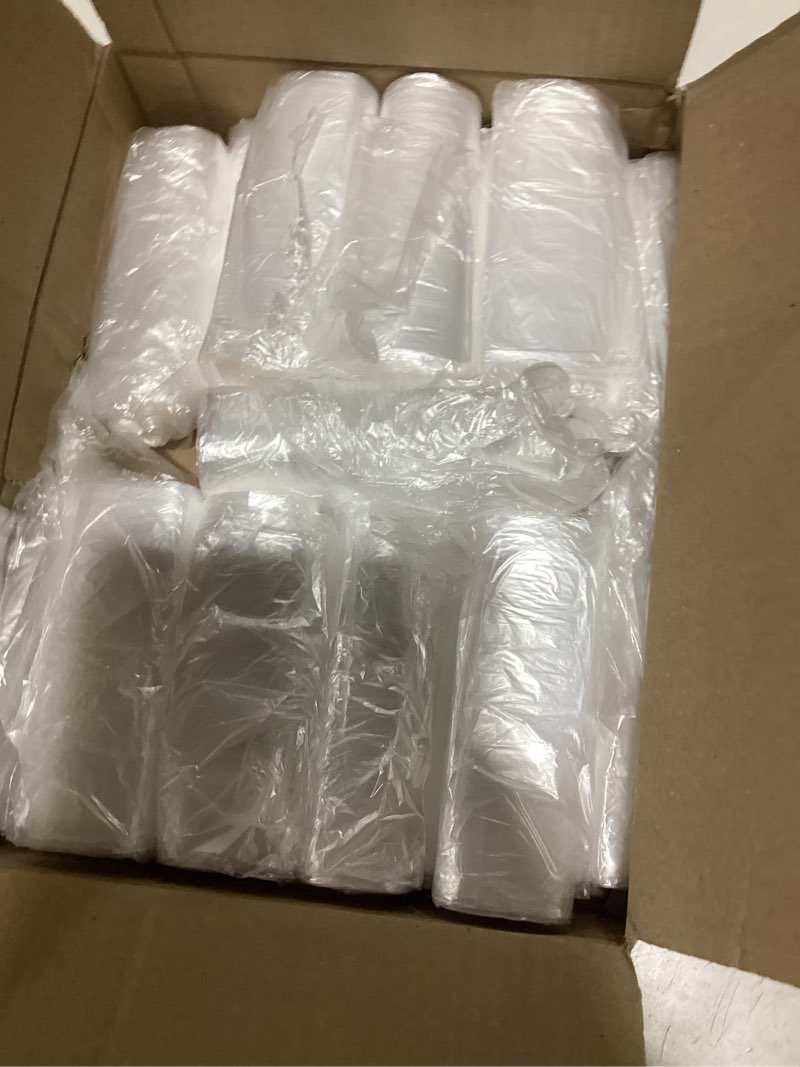 Condition photo showing Good Condition for aluf plastics high density trash bags, 10 gallon, 1000 count, 6 micron (eq), 24" x 24", clear, for bathroom, office, industrial, commercial, janitorial, municipal, recycling clear 7-10 gal, 6 micron equiv, 1000 count