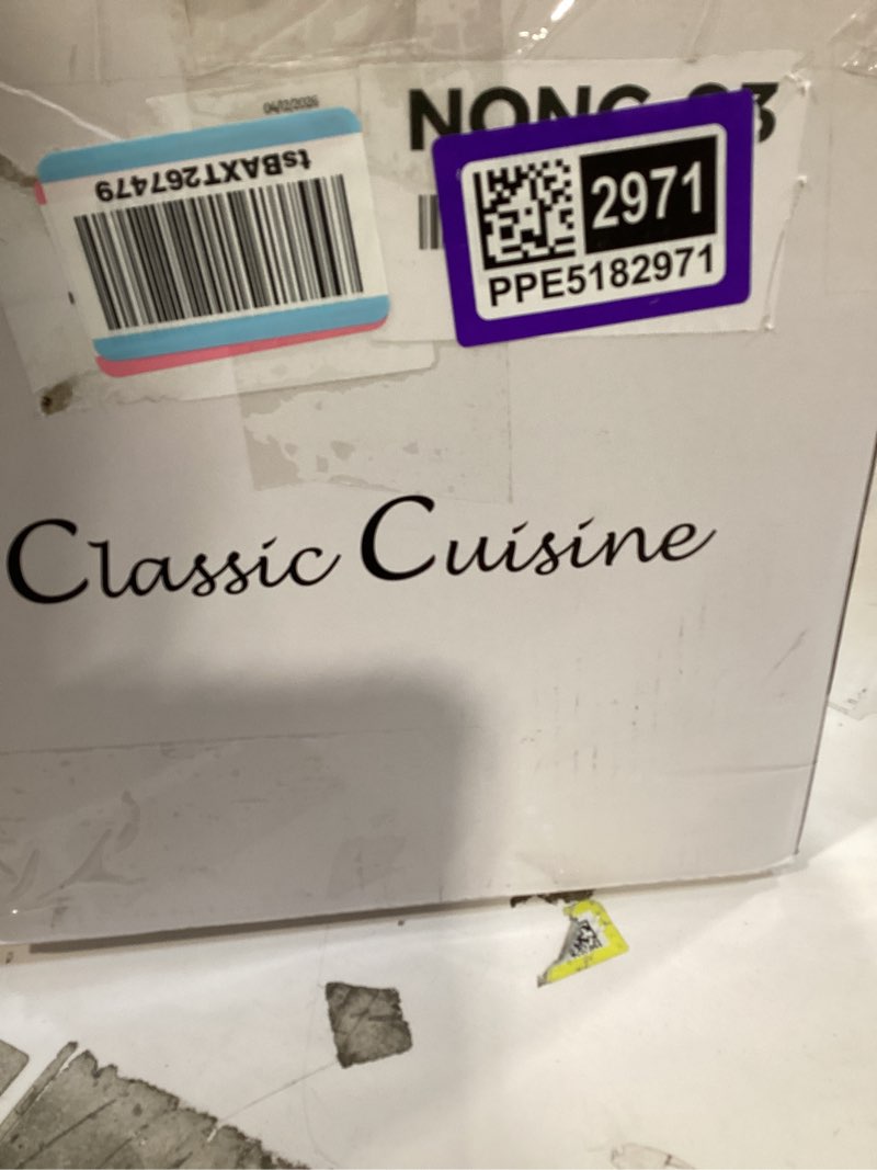 Condition photo showing As Is for vegetable steamer rice cooker- 6.3 quart electric steam appliance with timer for healthy fish, eggs, vegetables, rice, baby food by classic cuisine, 11"d x 11"w x 12.25"h