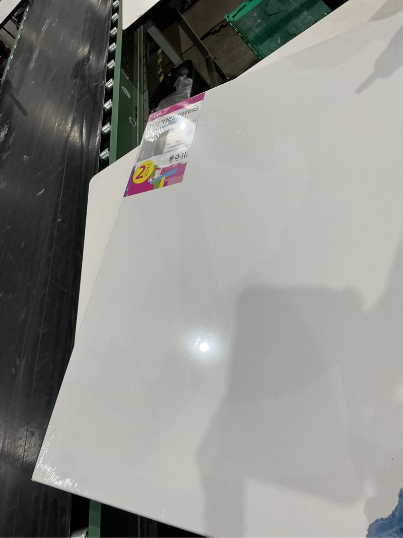 Condition photo showing Good Condition for milo stretched artist canvas, 30x40 inch, 2 pack, 1.5” inch profile | 11 oz primed large canvases, thick gallery wrapped deep edge frame, blank white ready-to-paint art supplies for