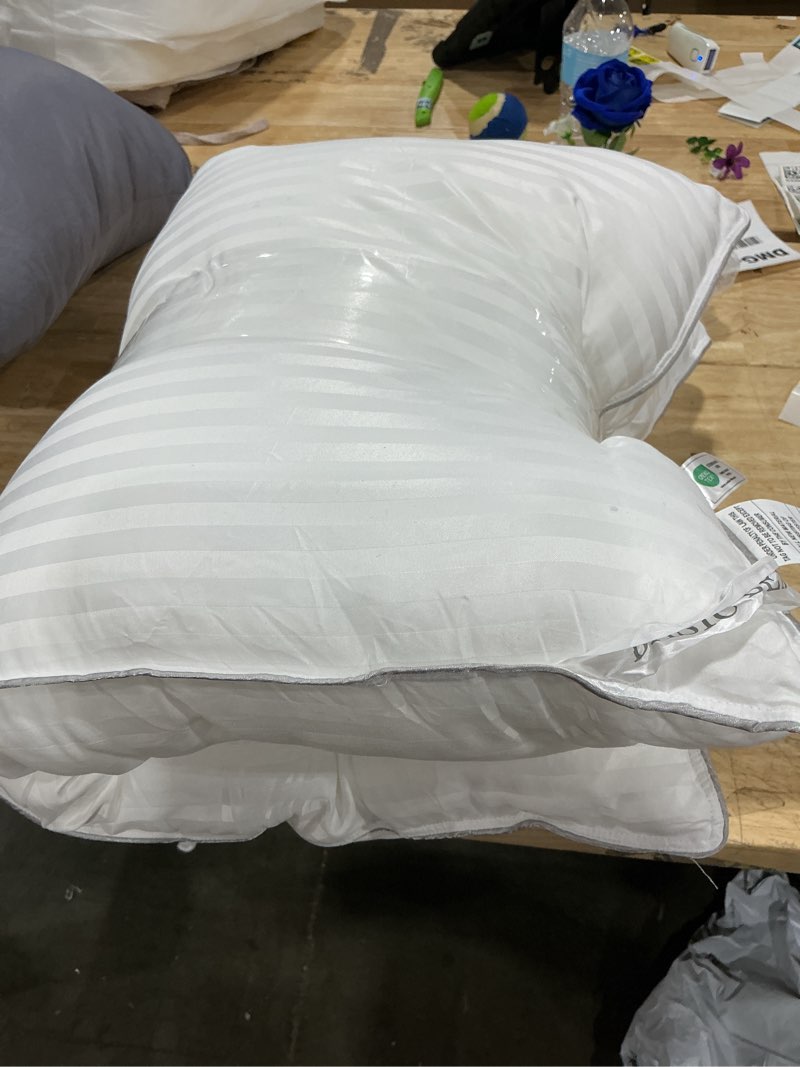 Condition photo showing As Is for beckham hotel collection bed pillows standard/queen size set of 2 - original soft down alternative pillow for sleeping - soft support for back, stomach or side sleepers queen / standard white