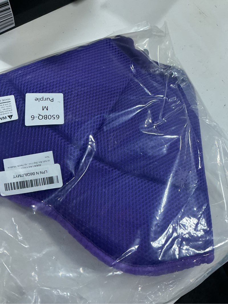 Condition photo showing Good Condition for dog cone - soft cone for dogs to stop licking, pet e-collar alternative after surgery, adjustable pet recovery collar for wound healing, purple medium medium purple