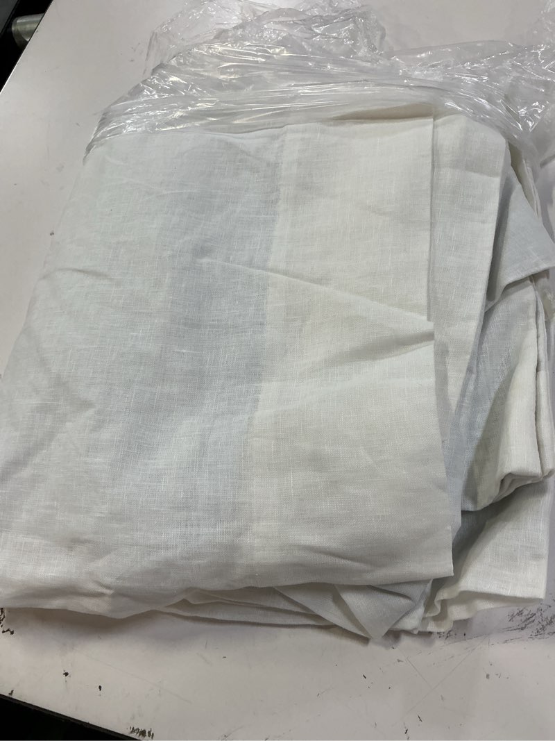 Condition photo showing Good Condition for european linen true blackout curtain - single panel, 48x96, white