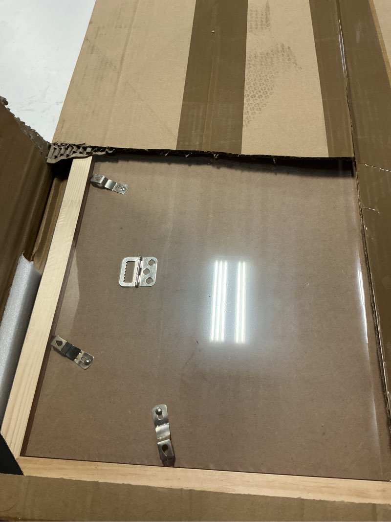 Condition photo showing New/Like New for 22x30 wood frame brown, rustic natural wooden 30x22in poster picture frame, distressed 22 x 30inch woodgrain gallery photo frame with hd plexiglass, horizontal vertical wall mounting display 1pcs brown 22x30