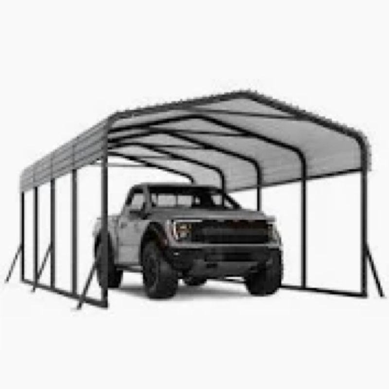 ((Incomplete))GarveeLife 13 ft x21 ft x11 ft Oversized Metal Carport, Steel Heavy Duty Car Ports for All-Weather, 