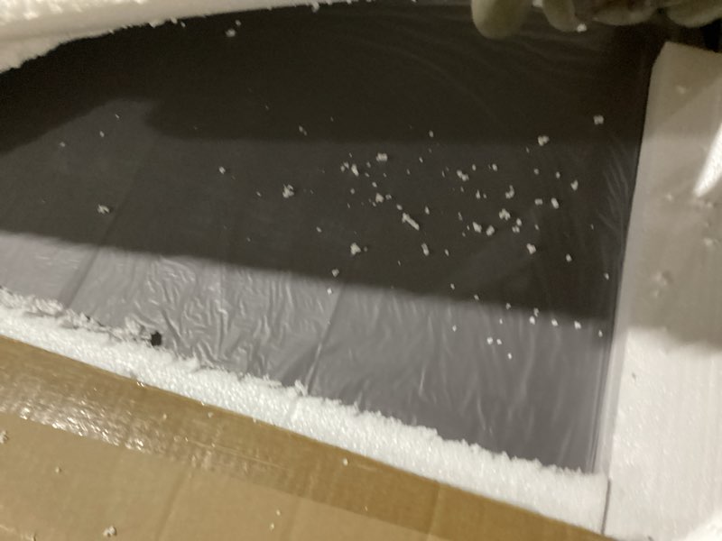 Condition photo showing Good Condition for LOAAO 48"X36" Black Rectangle Bathroom Mirror Wall, Matte Black Aluminum Alloy Frame, Tempered Glass, Hangs Vertically or Horizontally, Easy to Install Black 48"L x 36"W