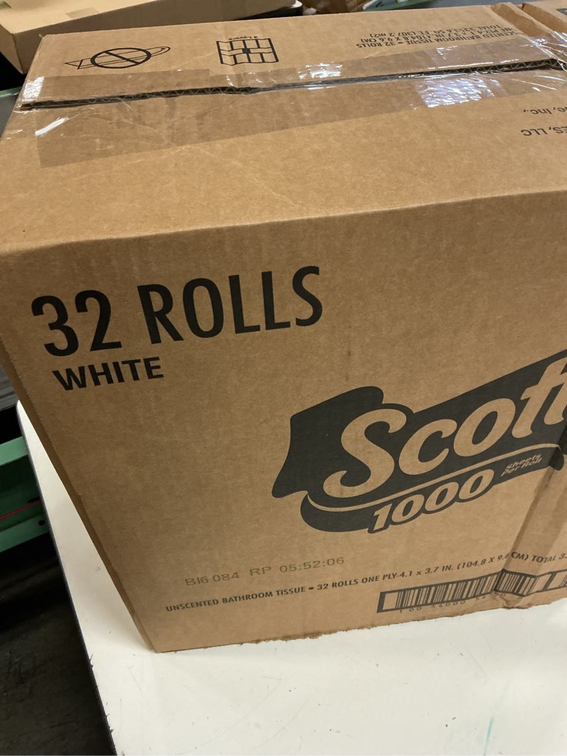 Condition photo showing New/Like New for scott 1000 trusted clean toilet paper, 32 rolls, septic-safe, 1-ply toilet tissue regular 1000 sheets (pack of 32)