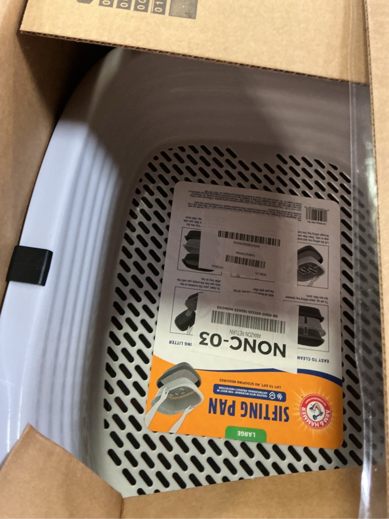 Condition photo showing Good Condition for arm & hammer large sifting litter box scoop free cat litter tray with microban, made in usa