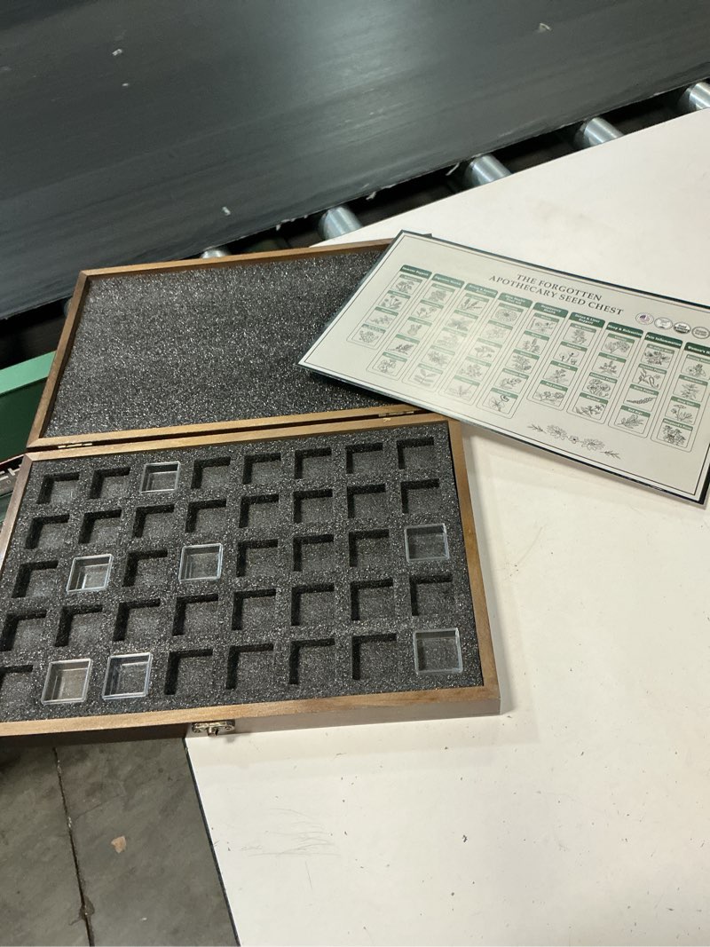 Condition photo showing Good Condition for ancestral apothecary seed chest - 40 varieties of medicinal herb seeds