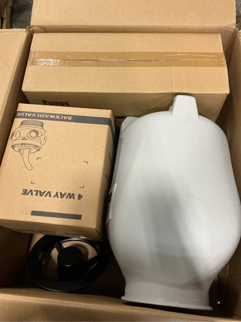 Condition photo showing Good Condition for cipu 12-inch sand filter pump system handy 4-way valve for above ground swimming pools with prefilter pool pump 115v 6-foot cord to easy installation sfps12501 12in up to 18ft pools