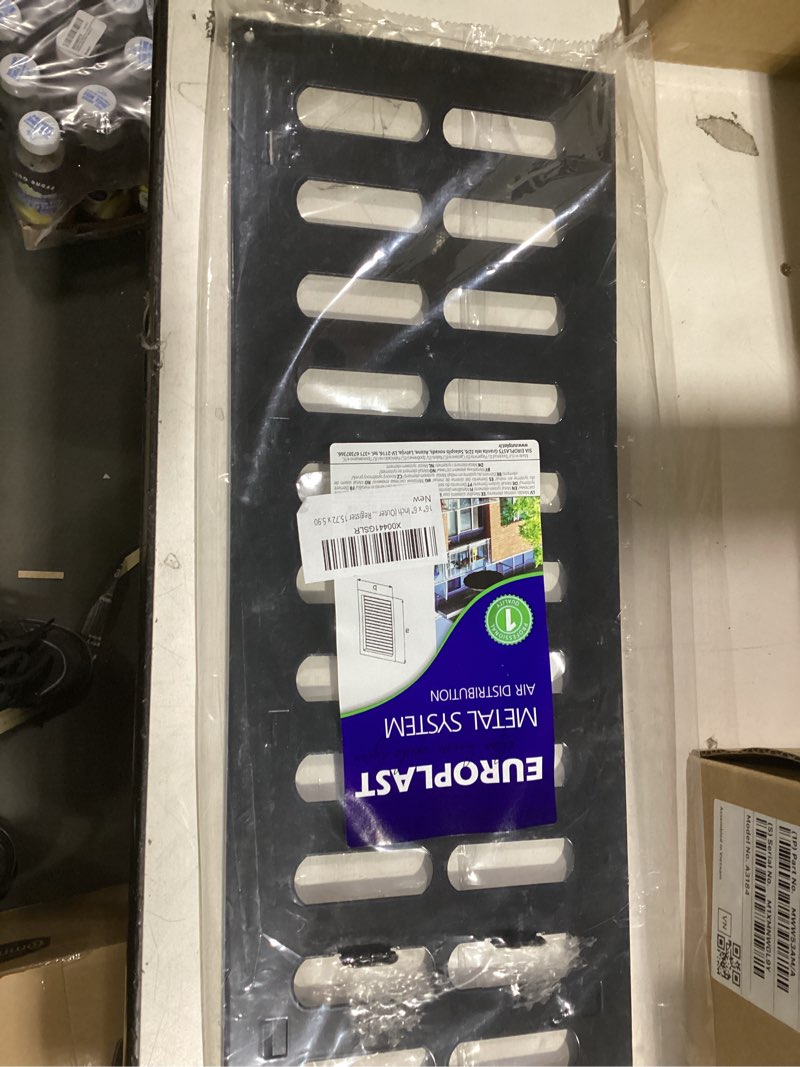 Condition photo showing New/Like New for Repa Market 16" x 6" Inch (Outer Dimensions) Black Adjustable Air Vent Cover - Galvanized Steel HVAC Air Vent Register - Heating, Cooling Toe Kick Vent Cover - Wall, Ceiling Return, Intake Air Grille 16'' x 6'' Black