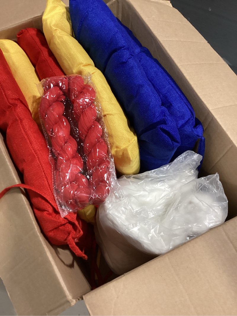 Condition photo showing Good Condition for 8 pcs fit for 6 people 91 x 71'' extra large outdoor picnic blanket with deep blue moderntable runner and floor pillow cushion picnic wedding birthday baby shower backyard decor 8 deep blue,red,lemon yellow