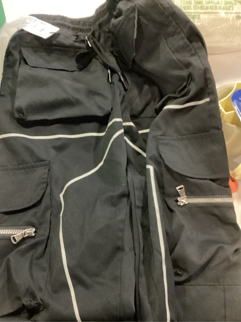 Condition photo showing Good Condition for BOOMLEMON Men's Cargo Jogger Pants Reflective Technical Hip Hop Harem Pants Punk Streetwear Tactical