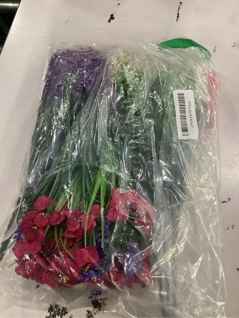 Condition photo showing Good Condition for der rose 24 bundles artificial flowers for outdoors fake spring flowers plants uv resistant for home garden porch window wedding decor multi-color a