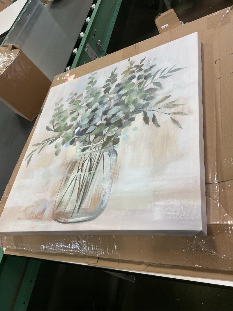 Condition photo showing Good Condition for Stupell Industries Soothing Eucalyptus Flower Herb Arrangement Rustic Jar Framed Wall Art, Design by Nan