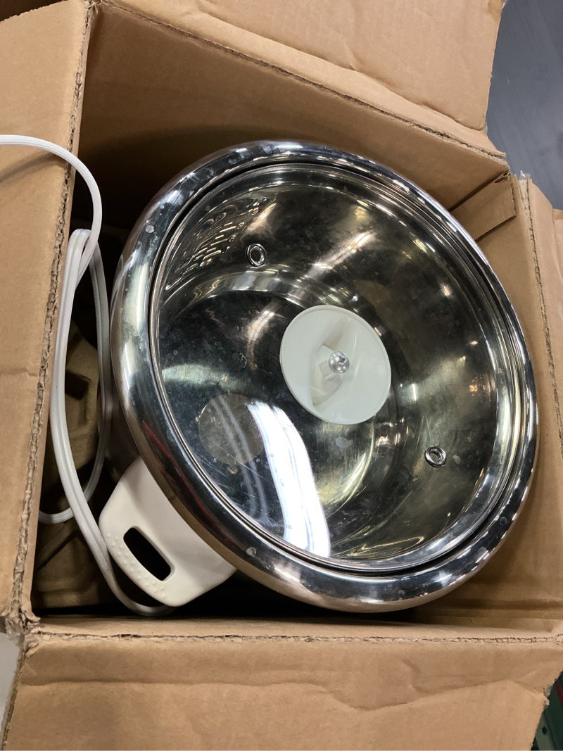 Condition photo showing Good Condition for Elite Gourmet ERC-2020 Electric Rice Cooker with Stainless Steel Inner Pot Makes Soups, Stews, Grains, Cereals, Keep Warm Feature, 20 Cups Cooked (10 Cups Uncooked), White 20 Cups Cooked White