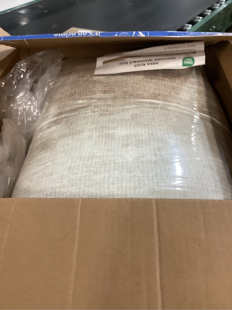 Condition photo showing Good Condition for Area Rugs 8x10 Living Room: Washable Rug Modern Abstract Large Rugs Soft Non Slip Neutral Rug Stain Resistant Indoor Carpet for Bedroom Kitchen Dining Room Table Nursery Home Office Rugs(Beige,8'x10') Beige 8' x 10' (Rectangular)