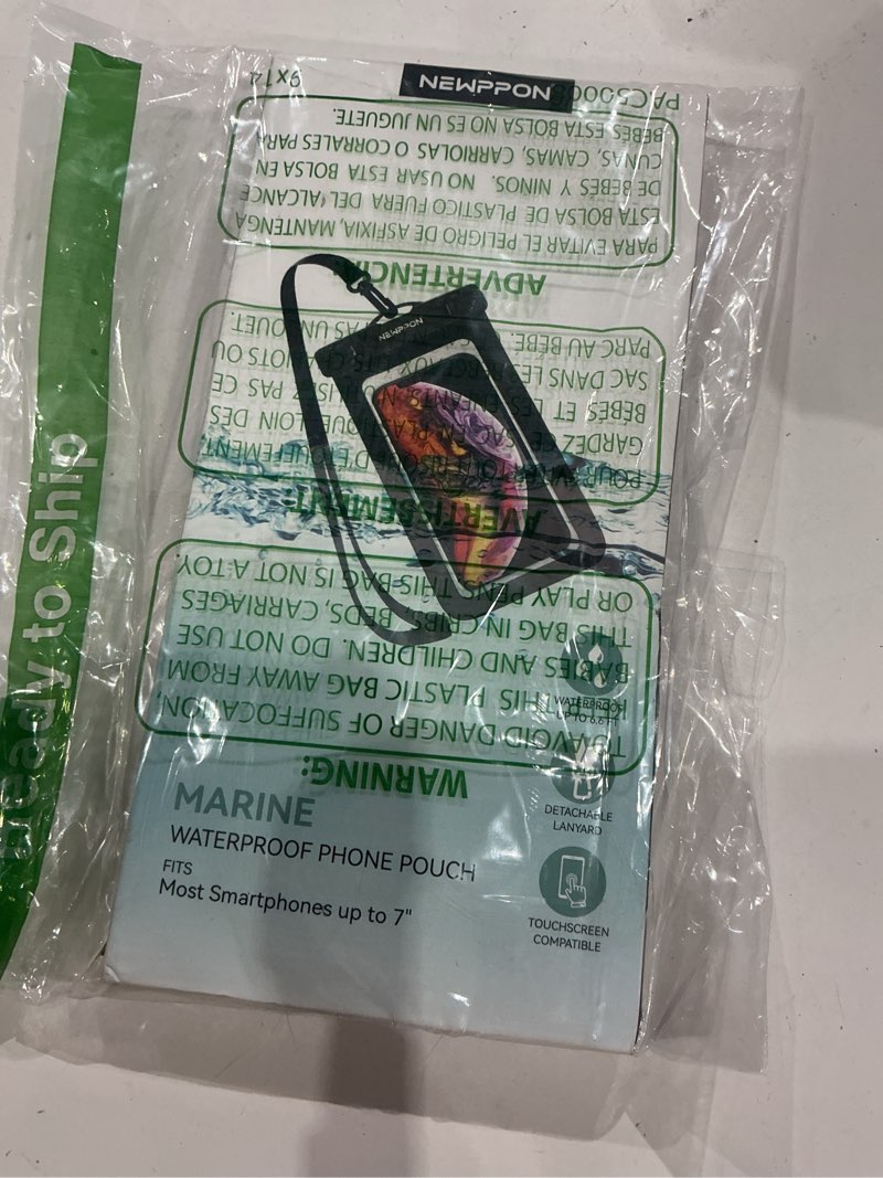 Condition photo showing Good Condition for 4 pack 8.5“ waterproof cell phone pouch - underwater dry bag case lanyard -water proof clear holder protector for iphone 17 16 pro max plus air samsung galaxy s25 ultra note for beach swimming black+blue+green+pink