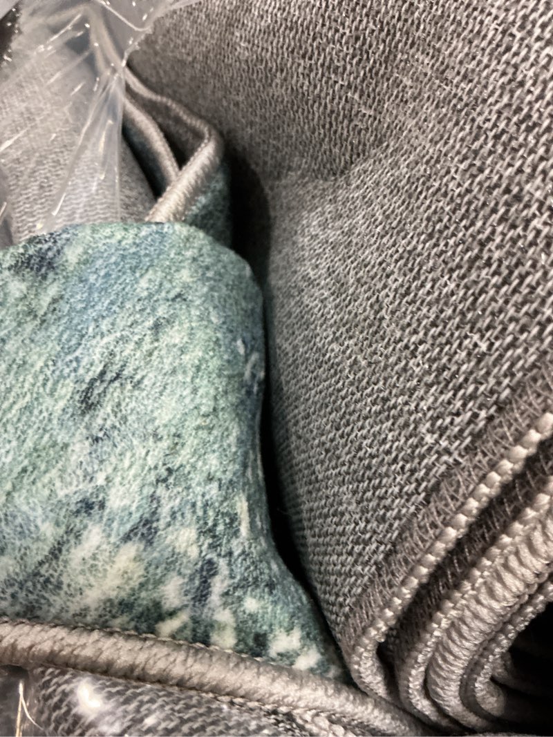 Condition photo showing Good Condition for washable rug 8x10 area rug?large abstract non slip rugs neutral soft low pile carpet for living room bedroom nursery dining room office (blue, 8'x10') blue 8' x 10'(rectangular)