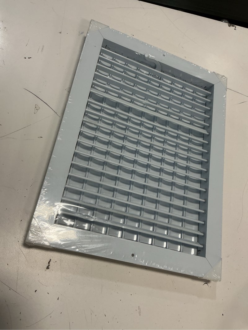 Condition photo showing New/Like New for 14" x 10" (duct opening) register vent cover – adjustable single deflection aluminum hvac grille for heater, decorative ceiling wall air supply multi-shutter damper – durable & rustproof aclaminaire 14” x 10” duct hole