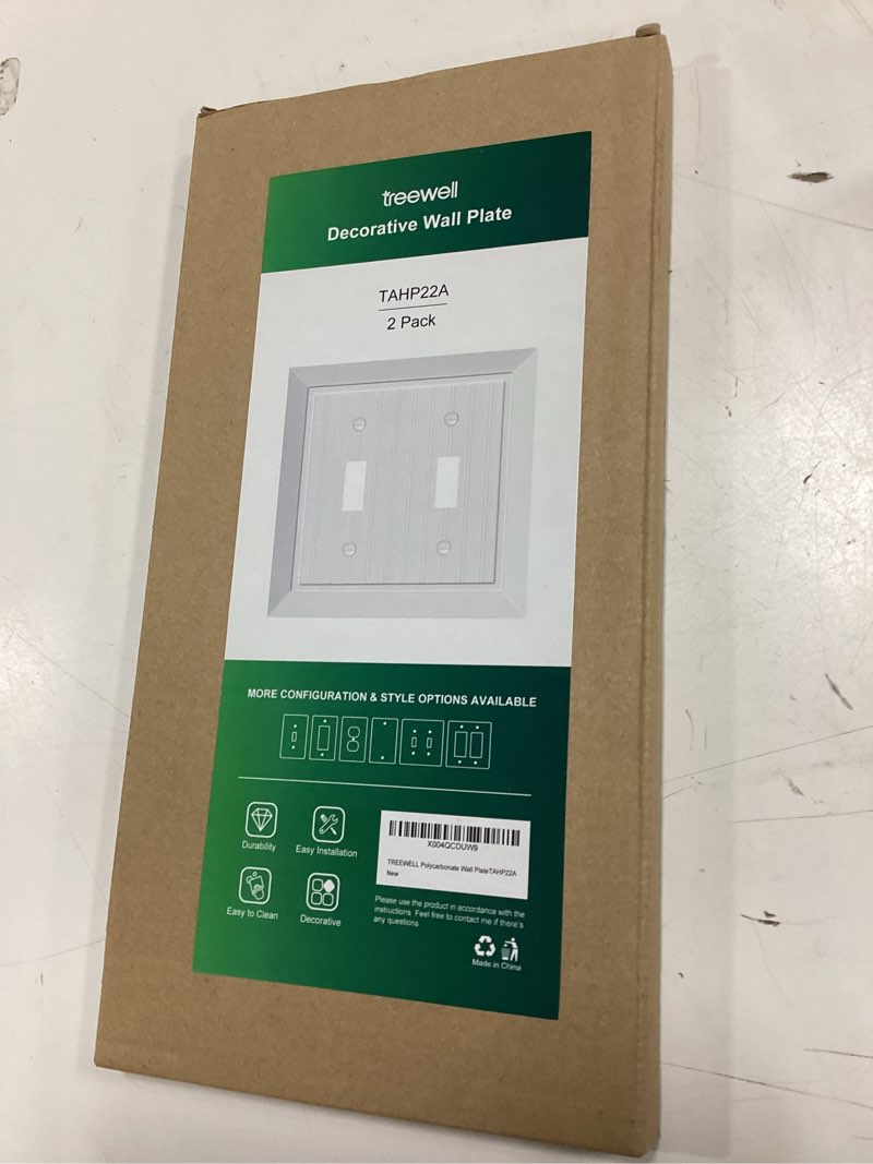 Condition photo showing Good Condition for 2-Pack Classic Beadboard Double Toggle Light Switch Cover Plate, Unbreakable Polycarbonate Decorativ