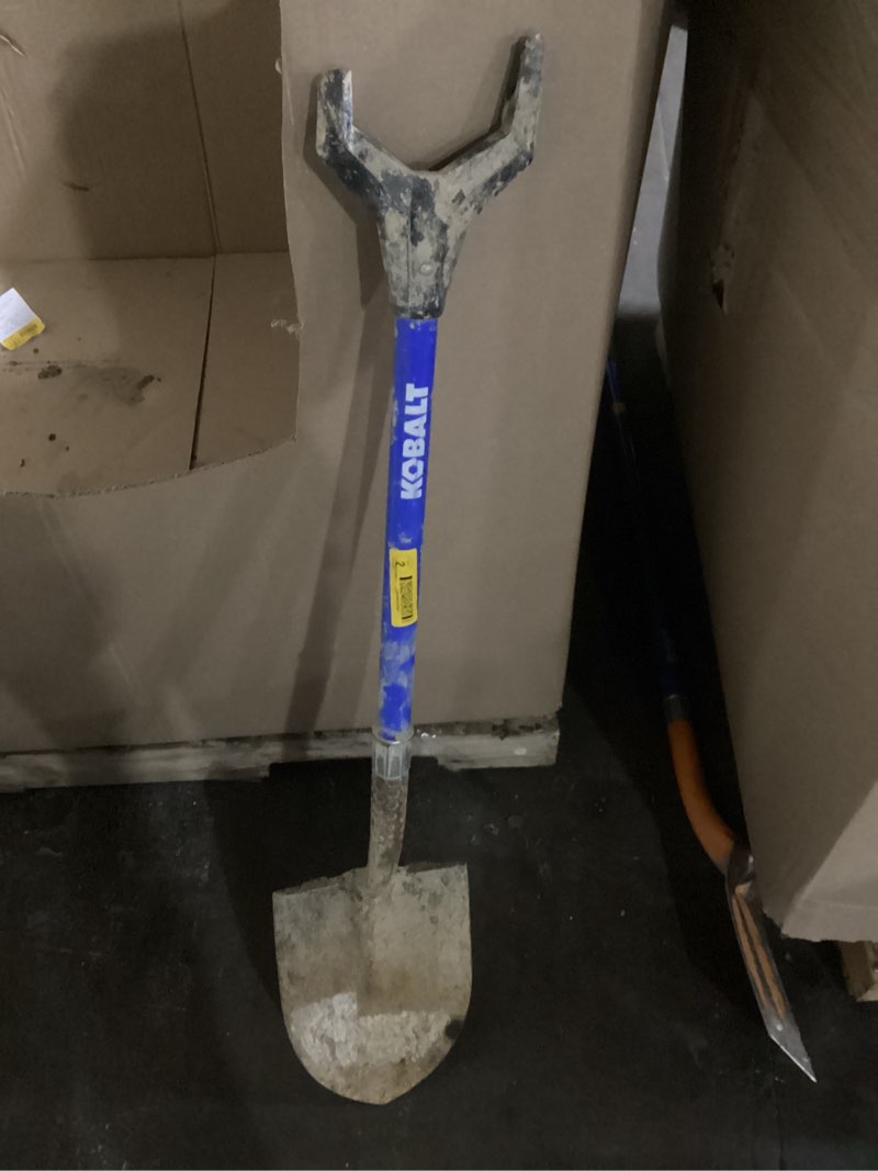 Condition photo showing As Is for kobalt 20.5-in fiberglass d-handle digging shovel