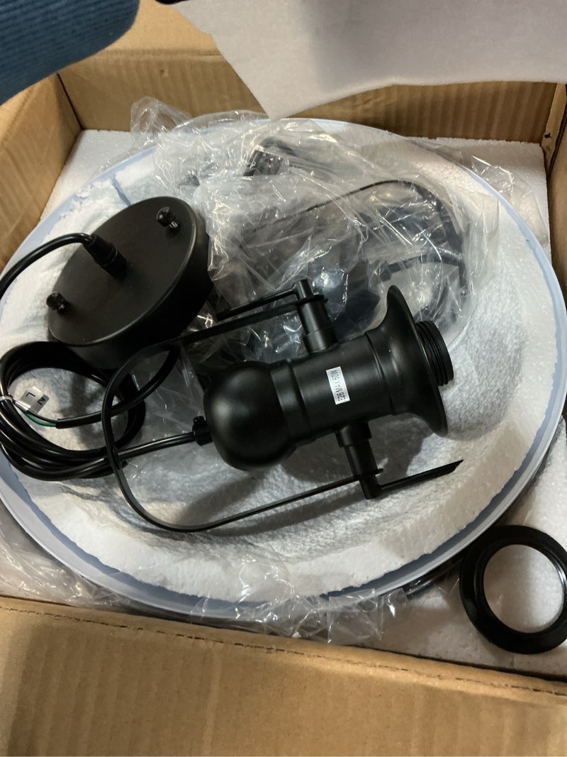 Condition photo showing Good Condition for Black Pendant Lights Kitchen Island 2 Pack, Dome Pendant Light 13.8" W, Black Farmhouse Pendant Light for Kitchen Barn Hallway Porch Dining Room Black 2 Pack