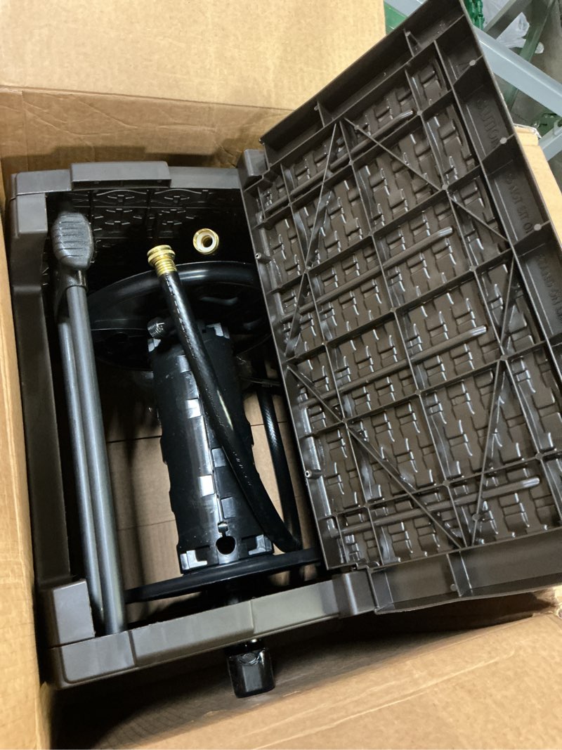 Condition photo showing Good Condition for suncast 175 ft. wicker style resin hose hideaway with hose guide, java, mocha brown 1 pack