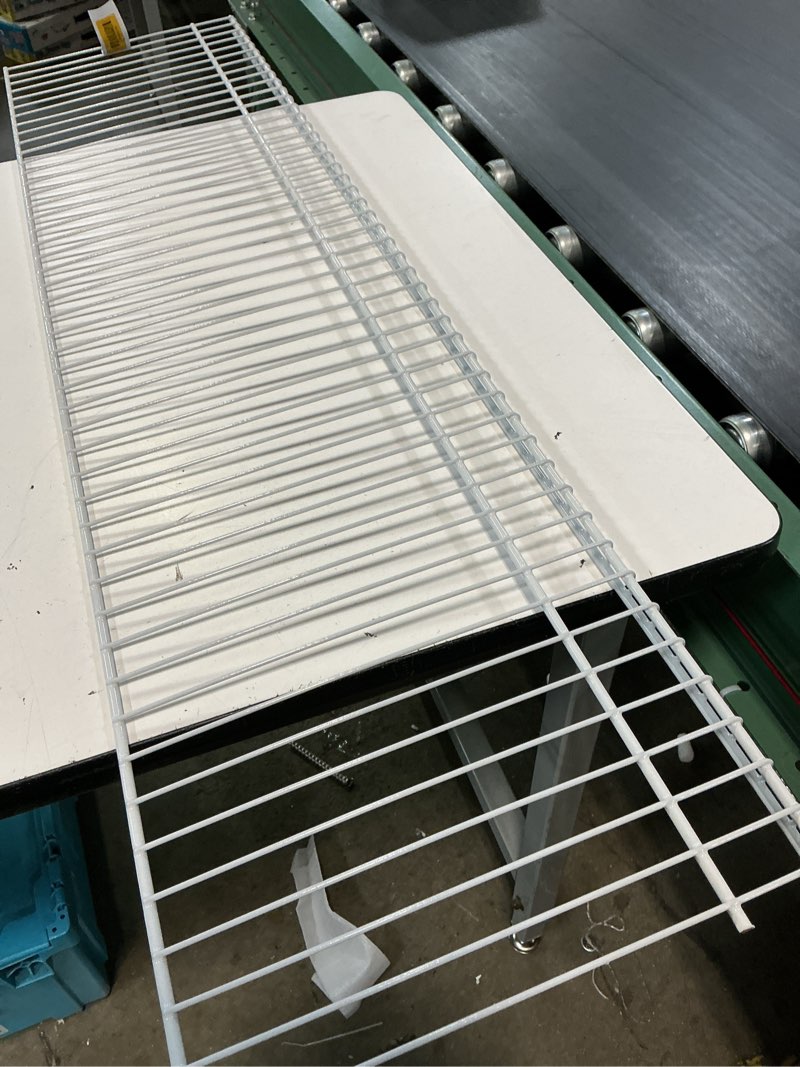 Condition photo showing Good Condition for superslide 48 in. l x 12 in. d white wire closet shelf