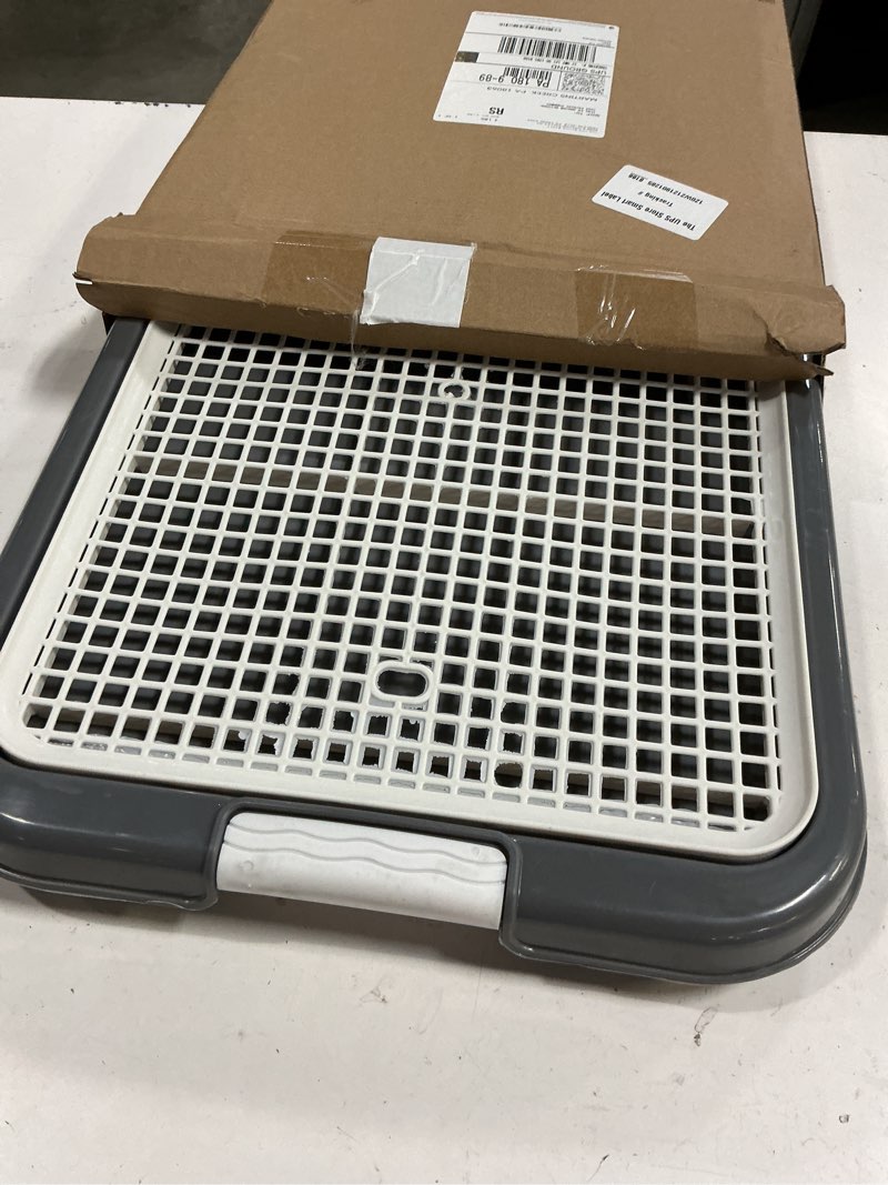 Condition photo showing Good Condition for mifoci 2 pcs dog potty tray mesh puppy training pad holder floor protection portable pee pad pet toilet training tray litter box corner for medium and large dogs (19.7 x 14.2 inch,gray) gray 19.7 x 14.2 inch 2