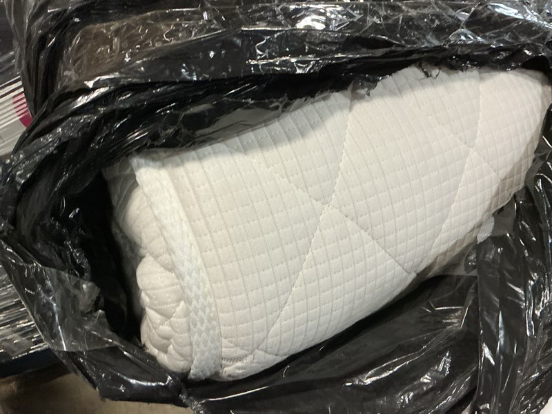 Condition photo showing As Is for Premium Crib & Toddler Mattress,100% Knitted Fabric, Premium Fleece Surface-Hypoallergenic, 5" Thick Firm Soft Crib Mattress, Non-Toxic - Fits Standard Cribs & Toddler Beds Simple 52" x 27.6" x 5"
