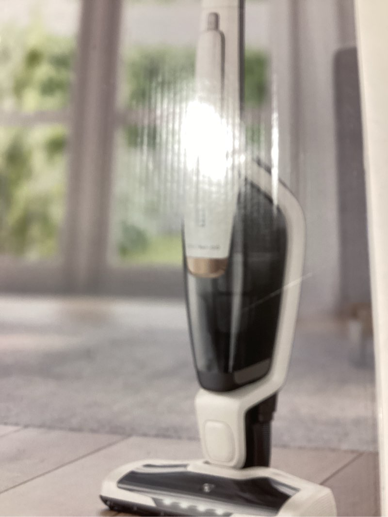 Condition photo showing New/Like New for Electrolux Ergorapido Stick Cleaner Lightweight Cordless Vacuum with LED Nozzle Lights and Turbo Battery Power, for Carpets and Hard Floors, in, Satin White