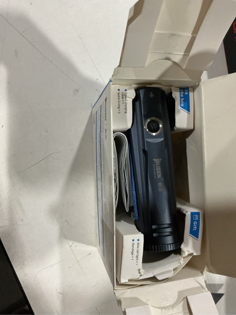 Condition photo showing Good Condition for wuben b2 rechargeable bike light with taillight, 1300 high lumen led bike flash lights type-c rechargeable, bike headlight with 6 modes & ip68 waterproof for outdoor, night riding(high endurance) blue
