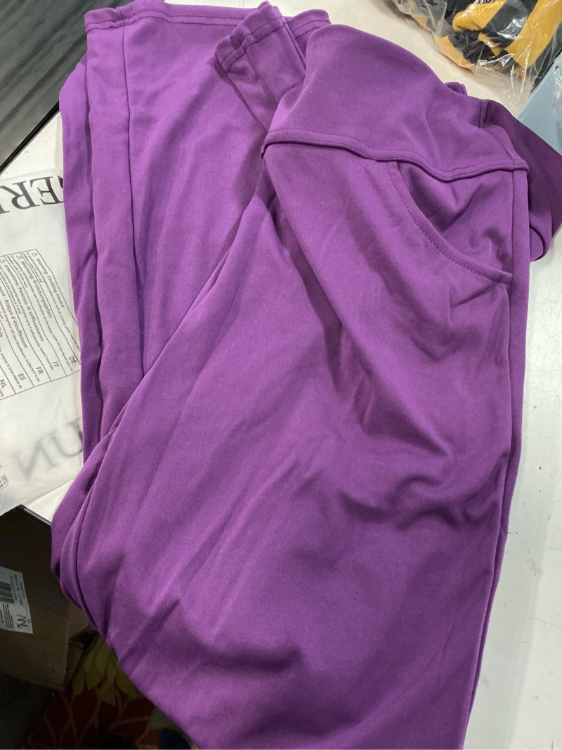 Condition photo showing New/Like New for (size xl) hanerdun womens bootcut yoga pants with pockets flare workout legging high waist lightweight bottoms activewear purple xl
