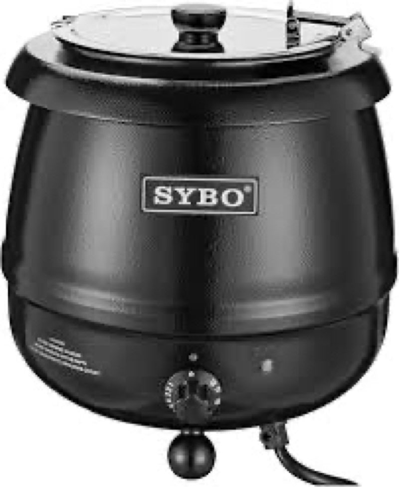 sybo sb-6000 commercial grade soup kettle with hinged lid and detachable stainless steel insert pot 