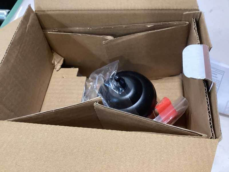 Condition photo showing As Is for allen + roth Creekridge 1 -Light 10.83-in H Matte Black Hardwired Motion Sensor Outdoor Wall