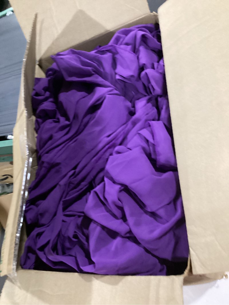Condition photo showing As Is for 8 panles purple backdrop curtains - wrinkle free fabric backdrop curtain for photoshoot, 10ft wedding party photo backdrop drapes for birthday baby shower photography stage background decorations w4' x h10'(8 panels) purple