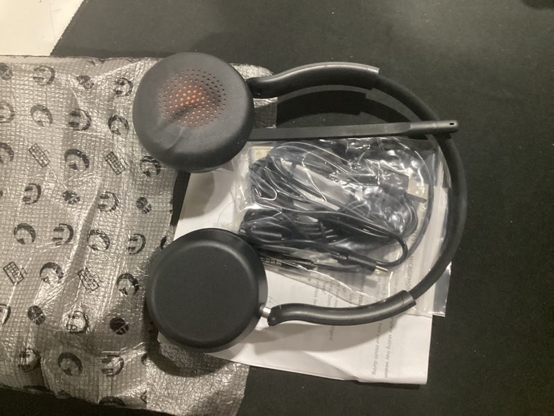 Condition photo showing Good Condition for wireless headset with mic for work, bluetooth 5.4 headphones with ai noise-canceling mic for clear calls, wireless headsets with mic mute & usb a/c dongle for pc, computer, laptop, black balck
