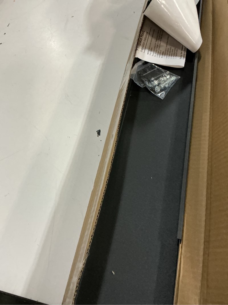 Condition photo showing Good Condition for Adjustable Fireplace Smoke Guard, Fireplace Hood Heat Deflector 4 inches Height, for 28 to 48" Fireplace Hood Heat Shield,Heat Shield for TV Above Fireplace,with Insulation Cotto