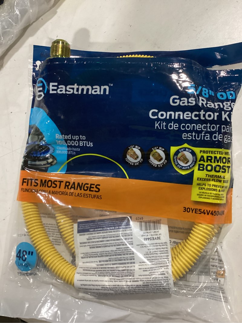 Condition photo showing Good Condition for EASTMAN 48-in 1/2-in Mip Inlet x 3/8-in Mip Outlet Stainless Steel Gas Appliance Installation Kit