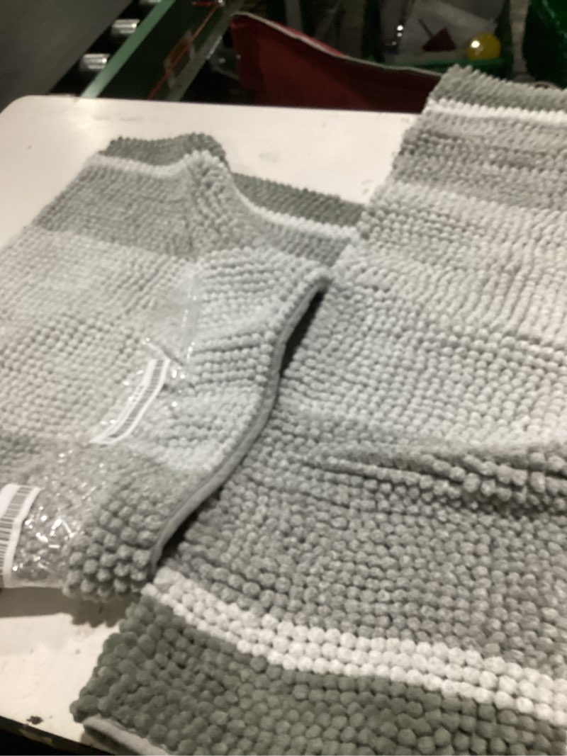 Condition photo showing Good Condition for arttown dark and light grey similar t totrellis bathroom rug set 2 piece fluffy microfiber non-slip water absorbent bath mat soft washable for tub showers laundry room decor (16\"x24\"+20\"x32\") gradient gray 1