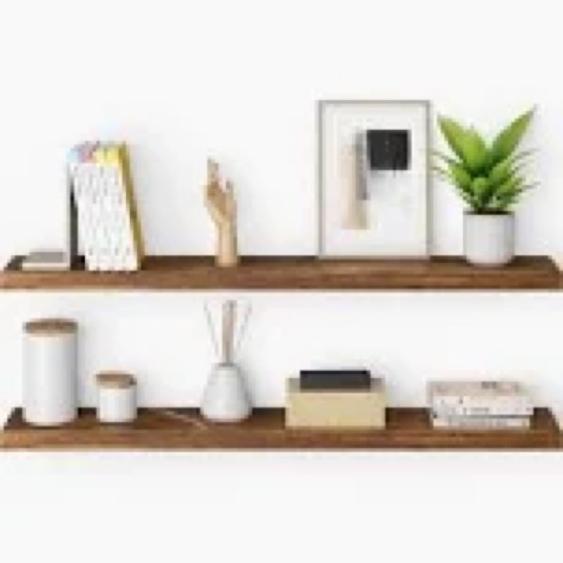 Miami 48" W x 8" D Floating Shelves Set with Invisible Wall Mount Brackets