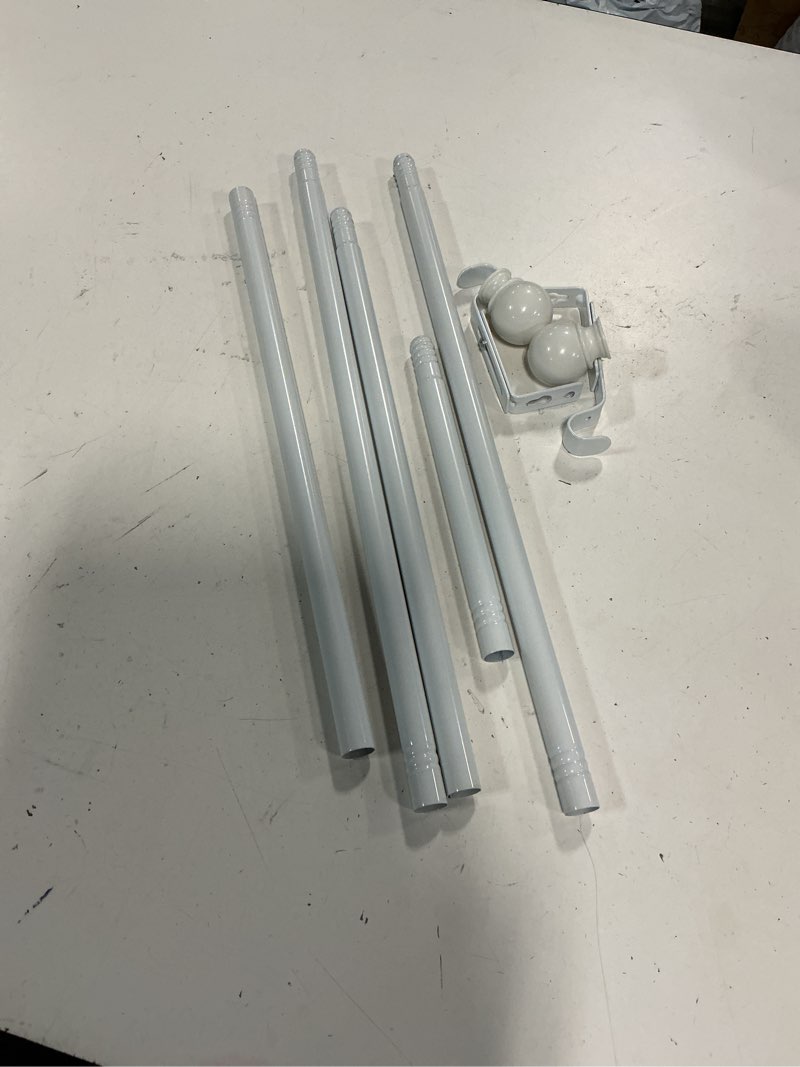 Condition photo showing Good Condition for white curtain rod with round ends up to 66”