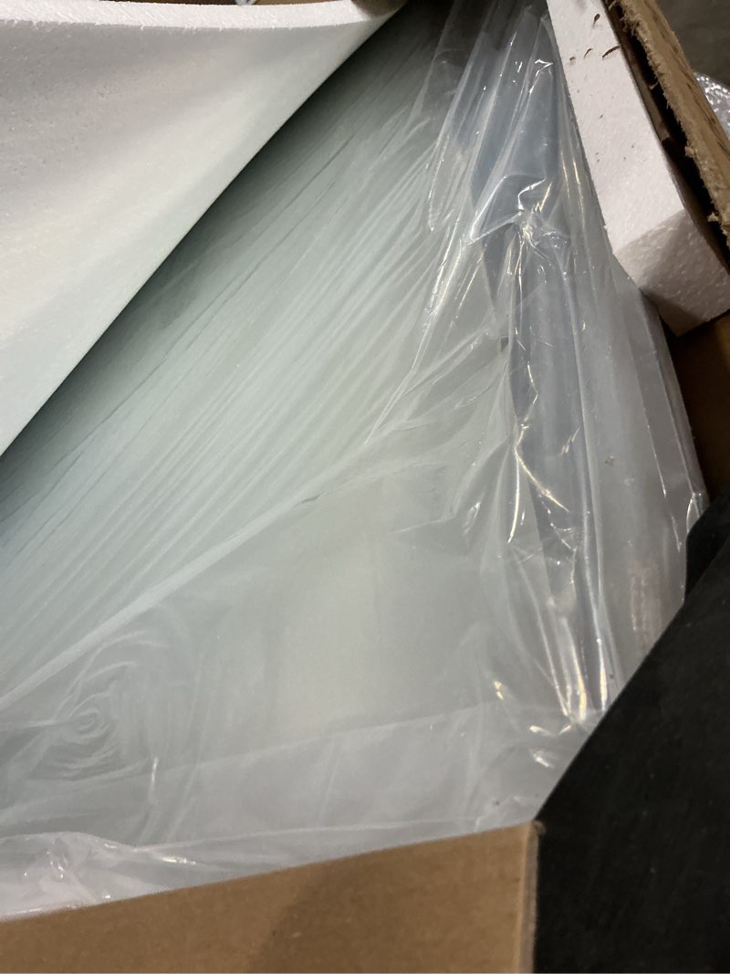 Condition photo showing New/Like New for tokeshimi 36x36 beveled mirror frameless tempered, rectangle bathroom mirror with 1" beveled edge, shatterproof bathroom vanity mirrored wall mounted for living room, entryway, restroom 36"l x 36"w rectangle-shaped