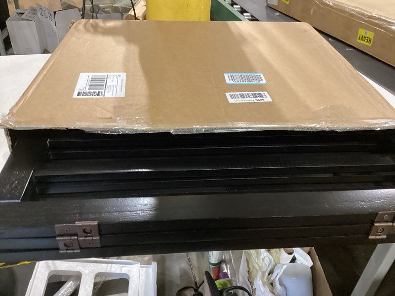 Condition photo showing Good Condition for 3-panel solid wood dog gate - freestanding folding pet gate for doorways, stairs, indoor, 24" height, no installation needed, black 60"w x 24"h-3 panel black