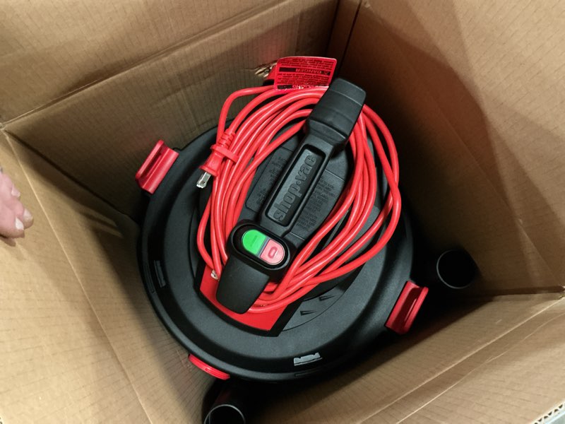 Condition photo showing As Is for shop-vac 8 gallon 4.5 peak hp wet / dry vacuum, model