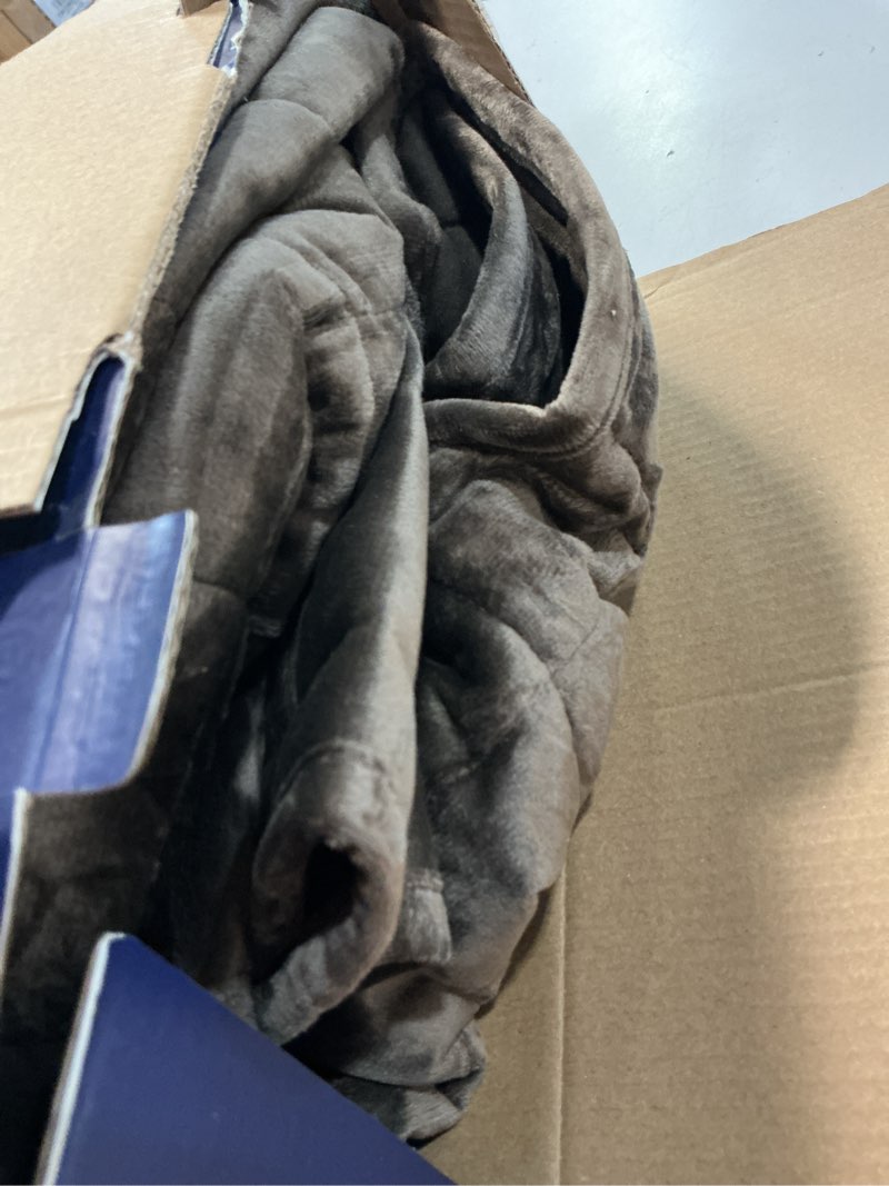 Condition photo showing As Is for bedelite velvet quilt set queen size - luxury velvet comforter bedding set 3 pieces, lightweight soft cozy mocha brown oversized bedspread coverlet for all seasons with 2 pillow shams mocha brown full/queen(88"x92")