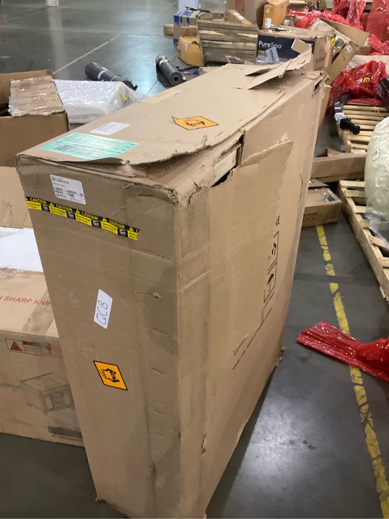 Condition photo showing As Is for Greaton, Wooden Stackable Shipping Crate with Slatted Heavy Duty Structure, Easy to Storage & Transport Any Items, 44 x 34 x 32, Beige Shipping Crate Large Buy 1